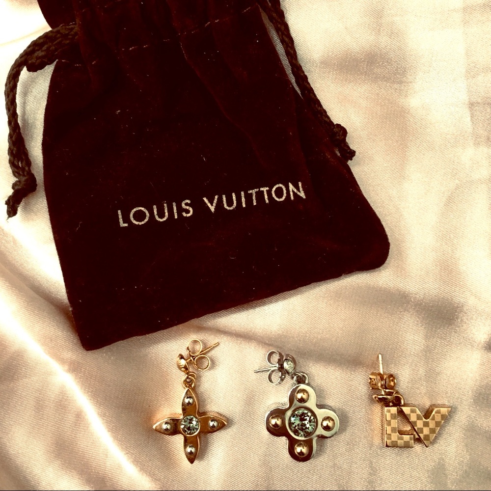 Authentic Louis Vuitton trio earring set